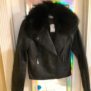 Black leather jacket